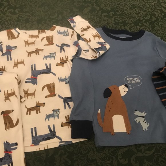 NWt TWINS 18m carters blue dog 4 pc pajamas spring - Picture 5 of 13